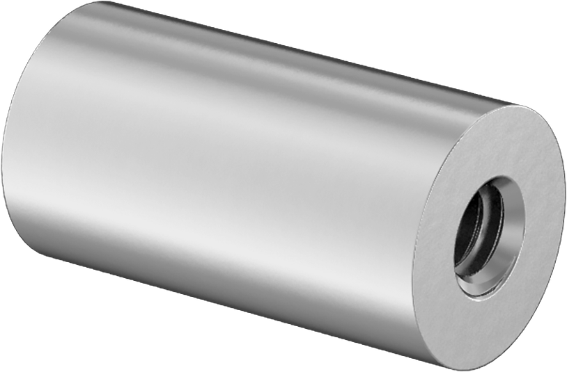 Dişli Yuvarlak Ayırıcı, 18-8 Paslanmaz Çelik, 1/4" OD, 15/32" Uzunluk, 4-40 Diş Boyutu