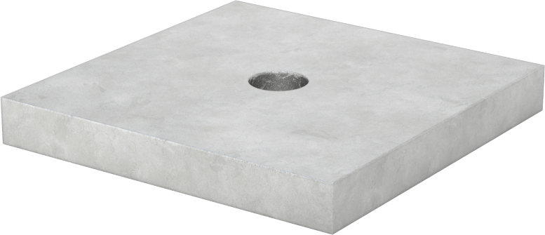 Korozyona Dayanıklı Galvanizli Çelik Kare Pul, 1/4" Vida Boyutu için, 0.312" ID, 2 inç Genişlik
