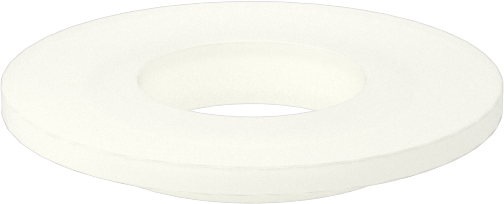 Naylon Düz Kenarlı Yalıtım Manşonu Pulları, 1/2" Vida Boyutu için, 0,157" Toplam Yükseklik, Krem