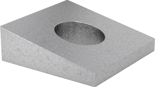 Sıcak Daldırma Galvanizli Demir Tesviye Pul, I-Kirişler için, 1/4" Vida Boyutu, 0.312" ID