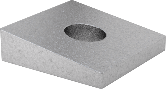 Sıcak Daldırma Galvanizli Demir Tesviye Pul, I-Kirişler için, 3/8" Vida Boyutu, 0.438" ID