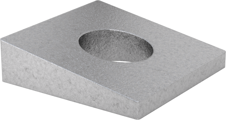Sıcak Daldırma Galvanizli Demir Tesviye Pul, I-Kirişler için, 5/8" Vida Boyutu, 0.688" ID