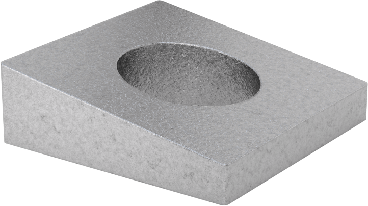 Sıcak Daldırma Galvanizli Demir Tesviye Pul, I-Kirişler için, 3/4" Vida Boyutu, 0.812" ID