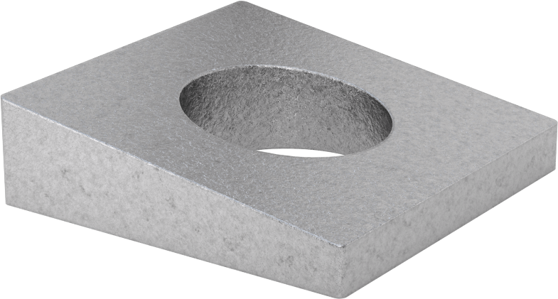 Sıcak Daldırma Galvanizli Demir Tesviye Pul, I-Kirişler için, 1-1/8" Vida Boyutu için, 1.888" ID
