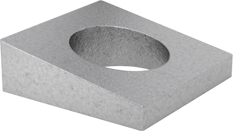 Sıcak Daldırma Galvanizli Demir Tesviye Pul, I-Kirişler için, 1-1/4" Vida Boyutu için, 1.344" ID