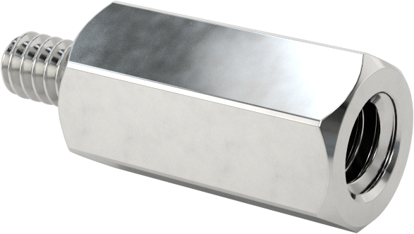 İnç-İnç Erkek-Dişi Altıgen Dişli Adaptör, 316 Paslanmaz Çelik, 4-40 ila 8-32 Diş Boyutu