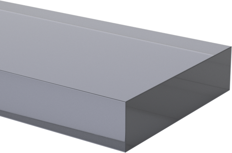 Darbeye Dayanıklı Polikarbonat Sıkı Toleranslı Çubuk, Yarı Şeffaf Gri, 2" x 12" x 1/2"
