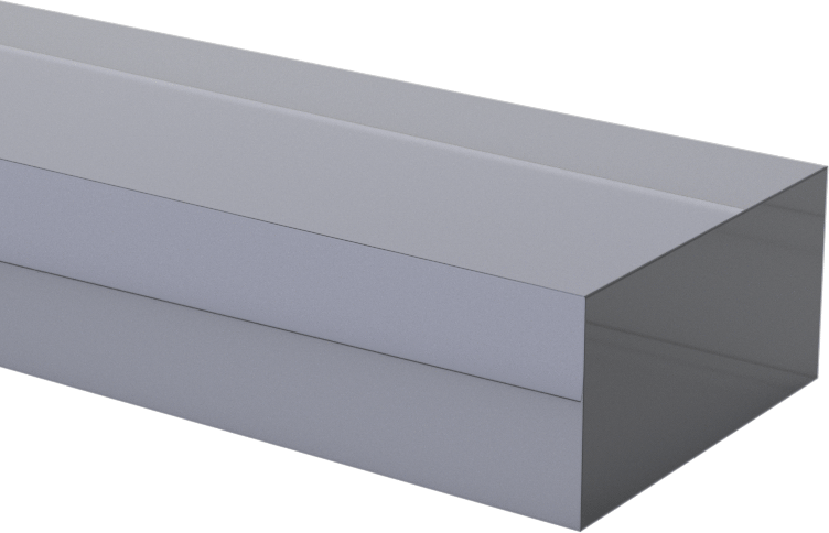 Darbeye Dayanıklı Polikarbonat Sıkı Toleranslı Çubuk, Yarı Şeffaf Gri, 1" x 12" x 1/2"