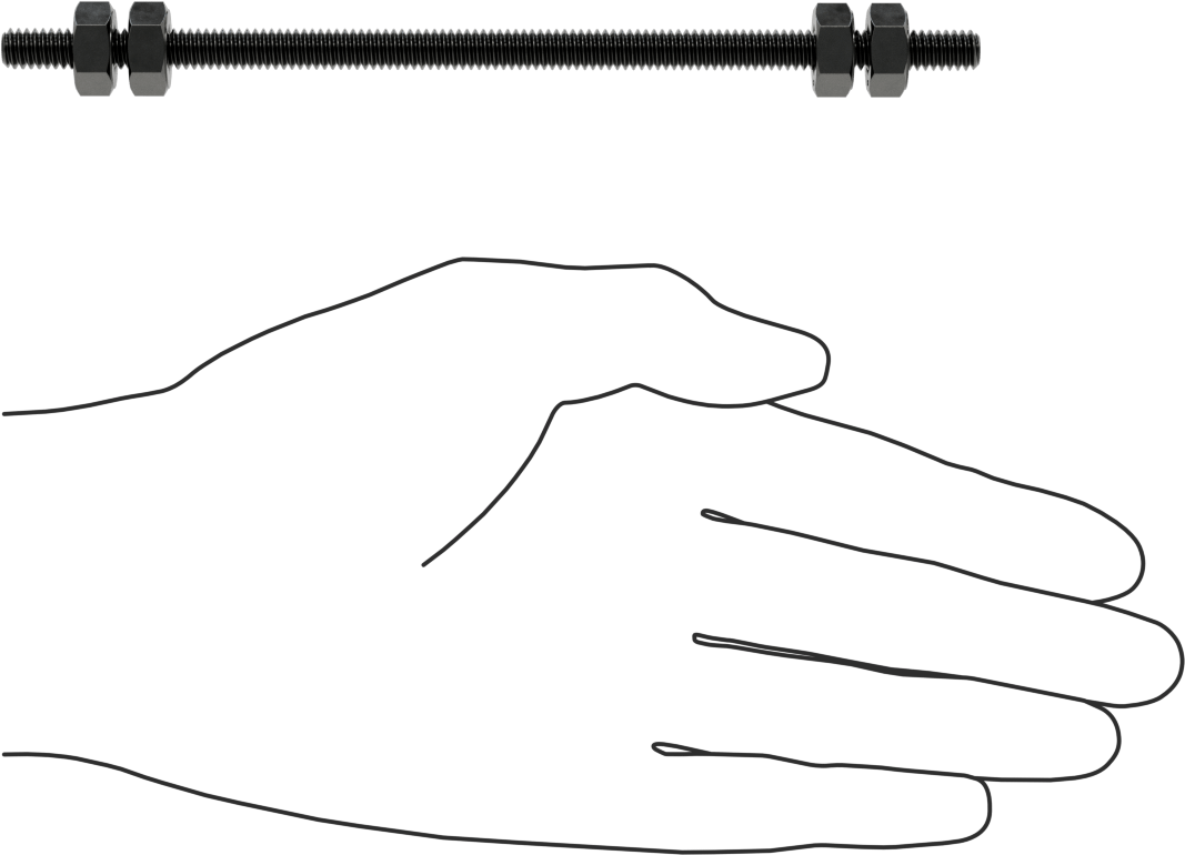 Altıgen Somunlu Dişli Çubuk, B7 Sınıfı, 1/4"-20 Diş Boyutu, 6 inç Uzunluk