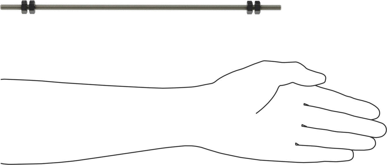 Altıgen Somunlu Dişli Çubuk, B7 Sınıfı, 1/4"-20 Diş Boyutu, 12" Uzunluk