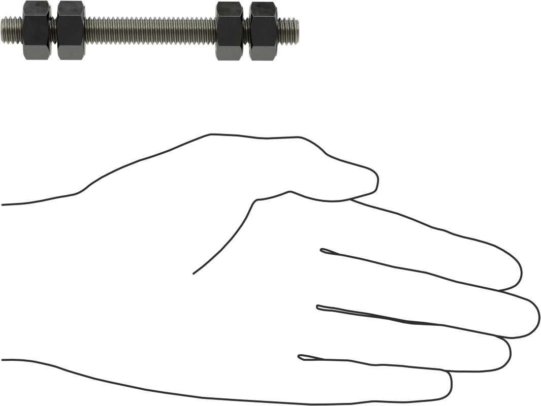 Altıgen Somunlu Dişli Çubuk, B7 Sınıfı, 3/8"-16 Diş Boyutu, 4" Uzunluk
