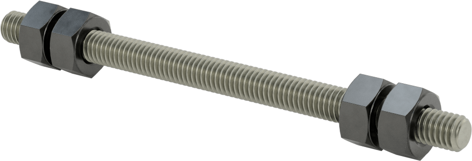 Altıgen Somunlu Dişli Çubuk, B7 Sınıfı, 3/8"-16 Diş Boyutu, 6 inç Uzunluk