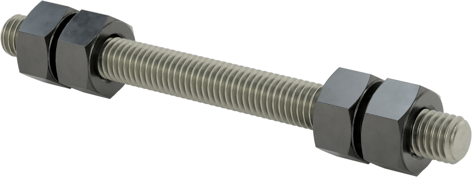 Altıgen Somunlu Dişli Çubuk, B7 Sınıfı, 1/2"-13 Diş Boyutu, 6 inç Uzunluk
