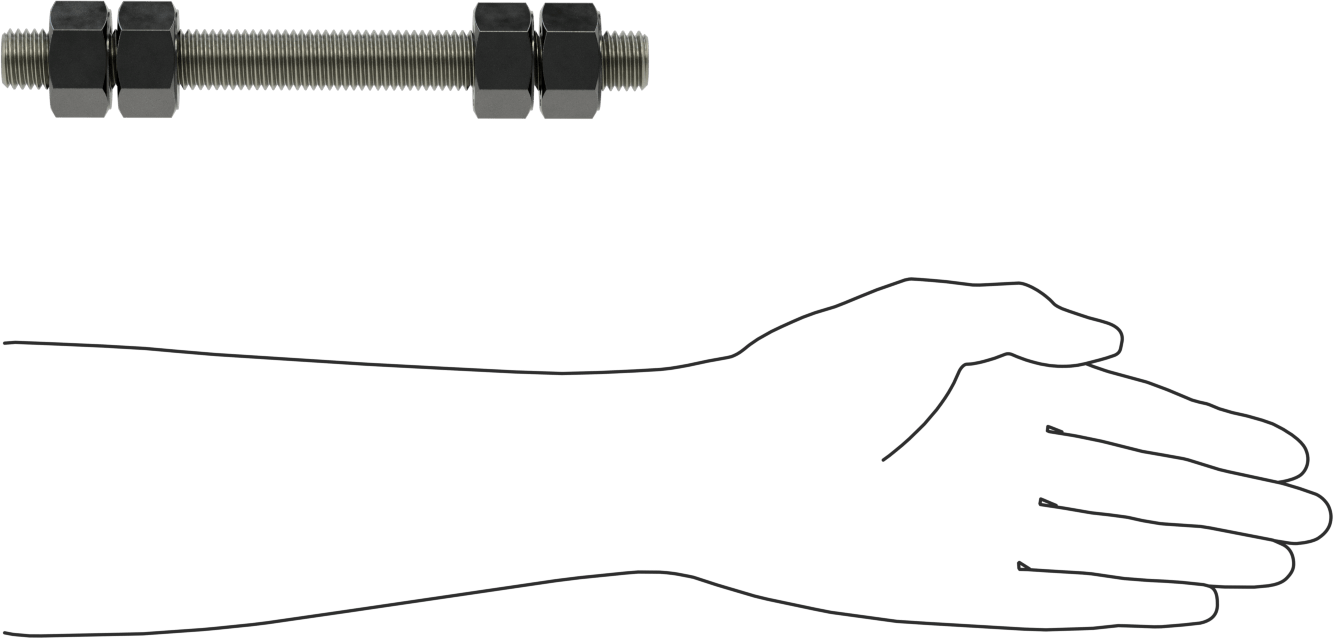 Altıgen Somunlu Dişli Çubuk, B7 Sınıfı, 3/4"-10 Diş Boyutu, 8" Uzunluk