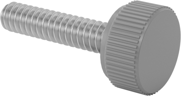Plastik Başlı Parmak Vidaları, Tırtıklı, 6-32 Diş Boyutu, 5/8" Uzunluk