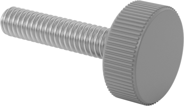 Plastik Başlı Parmak Vidaları, Tırtıklı, 8-32 Diş Boyutu, 3/4" Uzunluk