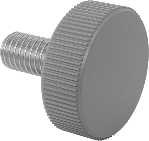 Plastik Başlı Parmak Vidaları, Tırtıklı, 10-32 Diş Boyutu, 3/8" Uzunluk
