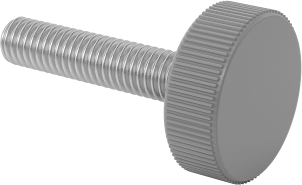 Plastik Başlı Parmak Vidaları, Tırtıklı, 10-32 Diş Boyutu, 7/8" Uzunluk