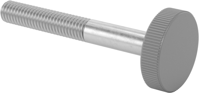 Plastik Başlı Parmak Vidaları, Tırtıklı, 10-32 Diş Boyutu, 1-1/2" Uzunluk