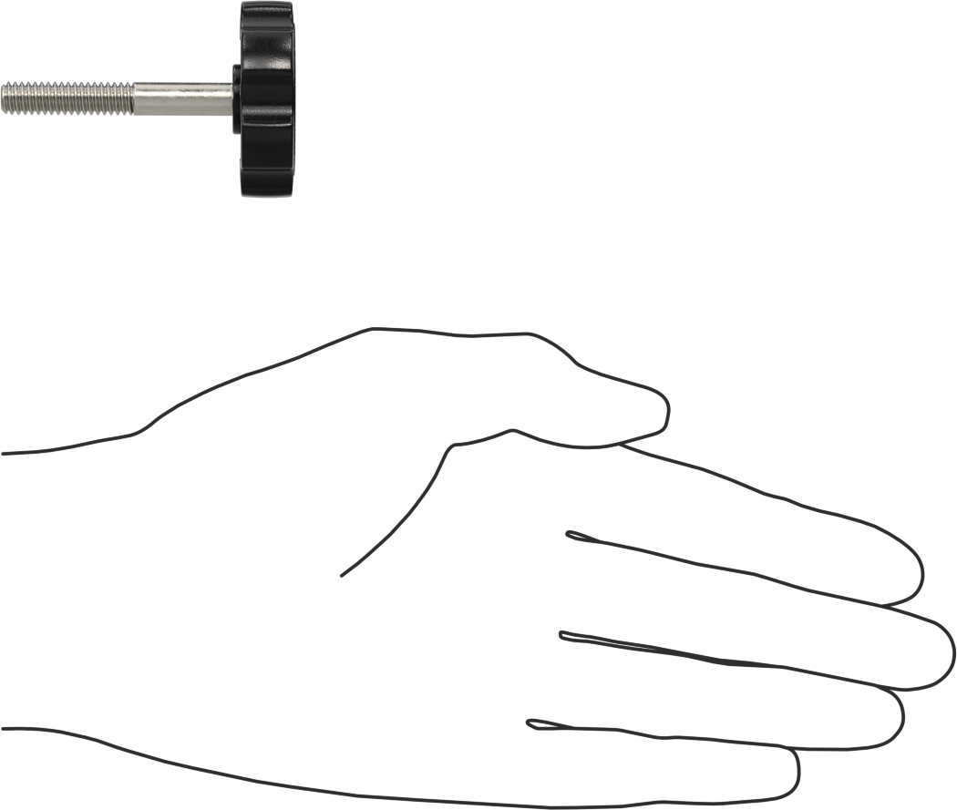 Plastik Başlı Parmak Vidaları, Geniş Tutamak, 1/4"-20 Diş Boyutu, 1-3/4" Uzunluk