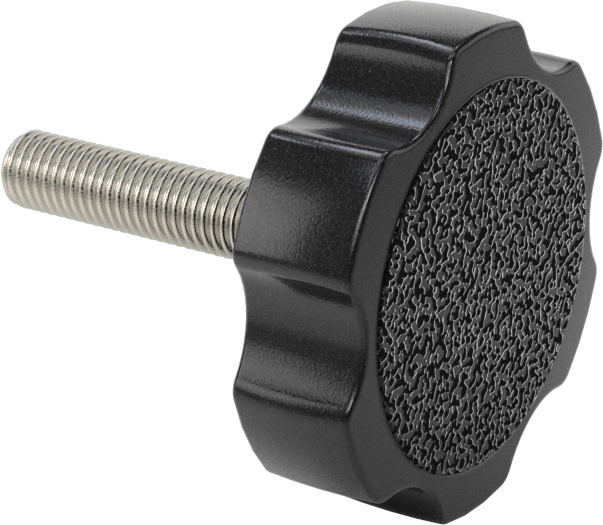 Plastik Başlı Parmak Vidaları, Geniş Tutamak, 1/4"-28 Diş Boyutu, 1-1/4" Uzunluk