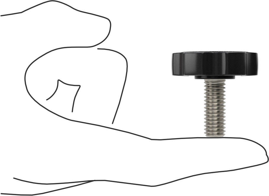 Plastik Başlı Parmak Vidaları, Geniş Tutamak, 3/8"-16 Diş Boyutu, 1" Uzunluk