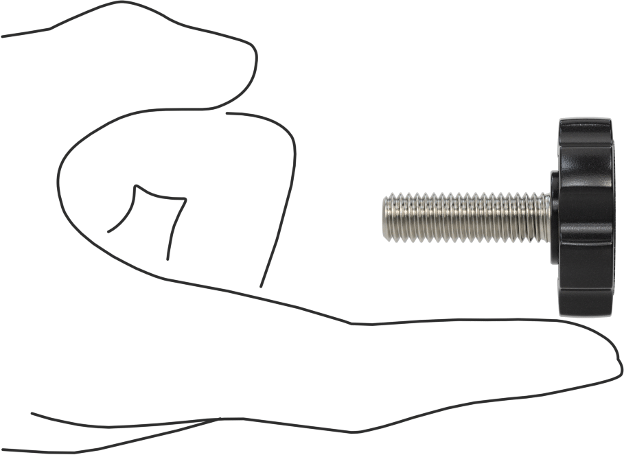 Plastik Başlı Parmak Vidaları, Geniş Tutamak, 3/8"-16 Diş Boyutu, 1-1/4" Uzunluk