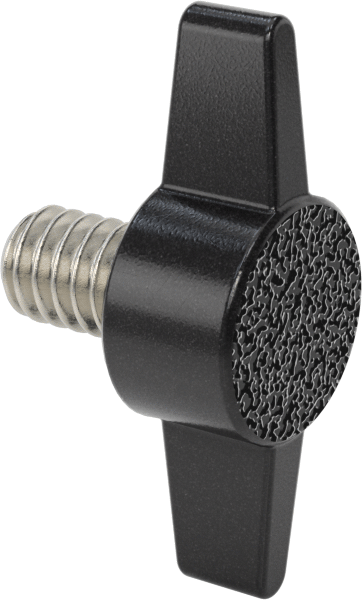 Plastik Başlı Parmak Vidaları, İki Kollu, 1/4"-20 Diş, 3/8" Uzunluk