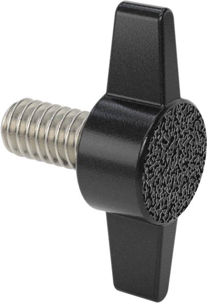 Plastik Başlı Parmak Vidaları, İki Kollu, 1/4"-20 Diş, 1/2" Uzunluk