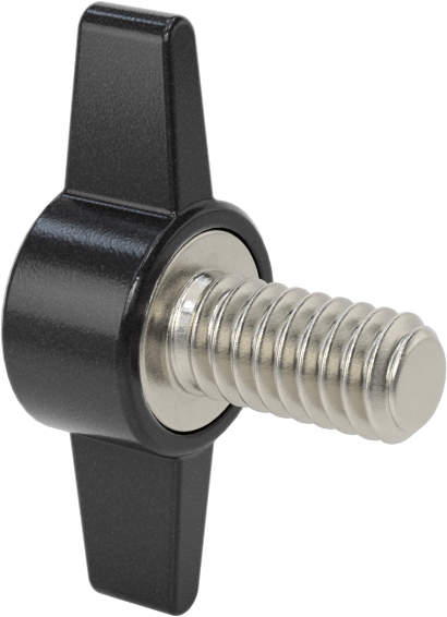 Plastik Başlı Parmak Vidaları, İki Kollu, 1/4"-20 Diş, 1/2" Uzunluk