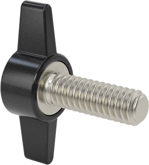 Plastik Başlı Parmak Vidaları, İki Kollu, 1/4"-20 Diş, 3/4" Uzunluk