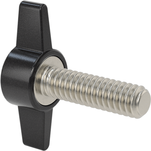 Plastik Başlı Parmak Vidaları, İki Kollu, 1/4"-20 Diş, 7/8" Uzunluk