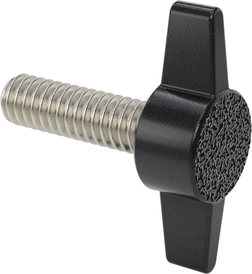 Plastik Başlı Parmak Vidaları, İki Kollu, 1/4"-20 Diş, 7/8" Uzunluk
