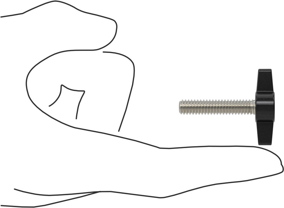 Plastik Başlı Parmak Vidaları, İki Kollu, 1/4"-20 Diş, 1-1/4" Uzunluk