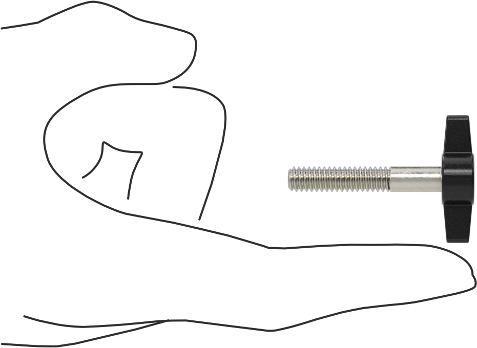 Plastik Başlı Parmak Vidaları, İki Kollu, 1/4"-20 Diş, 1-1/2" Uzunluk