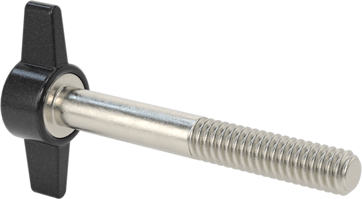 Plastik Başlı Parmak Vidaları, İki Kollu, 1/4"-20 Diş, 2" Uzunluk