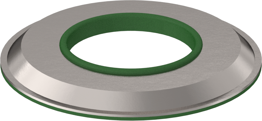 Yıkanabilir Yapıştırılmış Sızdırmazlık Rondelası, 18-8 Paslanmaz Çelik ve Silikon, 1/2" Vida Boyutu için, 1" OD