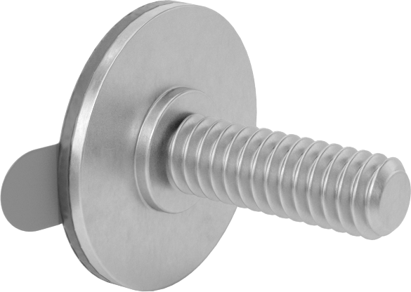 Yapışkan Sırtlı Çinko Kaplı Çelik Saplamalar, 1/4"-20 Diş Boyutu, 3/4" Uzunluk