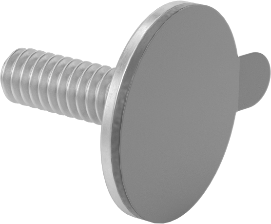 Yapışkan Sırtlı Çinko Kaplı Çelik Saplamalar, 1/4"-20 Diş Boyutu, 3/4" Uzunluk