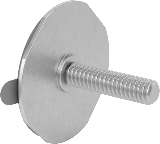 Yapışkan Sırtlı Çinko Kaplı Çelik Saplamalar, 1/4"-20 Diş Boyutu, 1" Uzunluk