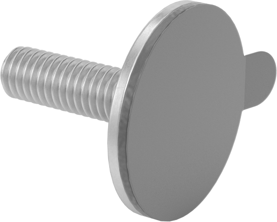 Yapışkan Sırtlı Çinko Kaplı Çelik Saplamalar, M6 x 1 Diş Boyutu, 20 mm Uzunluk
