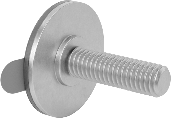 Yapışkan Sırtlı Çinko Kaplı Çelik Saplamalar, M6 x 1 Diş Boyutu, 20 mm Uzunluk