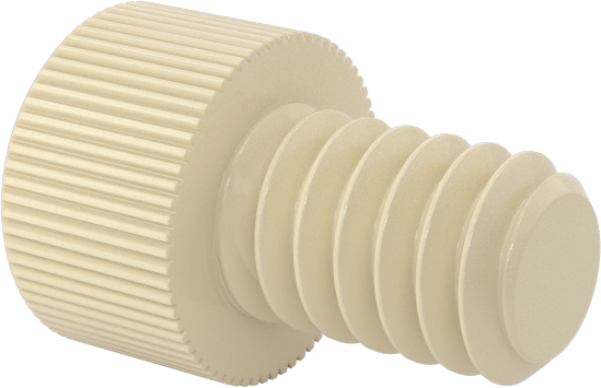 Cam Dolgulu Naylon Soket Başlı Vidalar, 2-56 Diş Boyutu, 1/8" Uzunluk, Krem