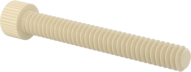 Cam Dolgulu Naylon Soket Başlı Vidalar, 4-40 Diş Boyutu, 7/8" Uzunluk, Krem