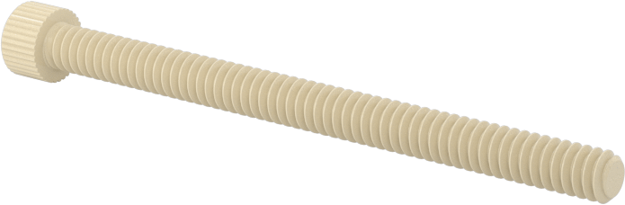 Cam Dolgulu Naylon Soket Başlı Vidalar, 4-40 Diş Boyutu, 1-1/2" Uzunluk, Krem