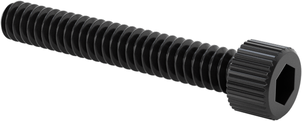 Cam Dolgulu Naylon Soket Başlı Vidalar, 4-40 Diş Boyutu, 3/4" Uzunluk, Siyah