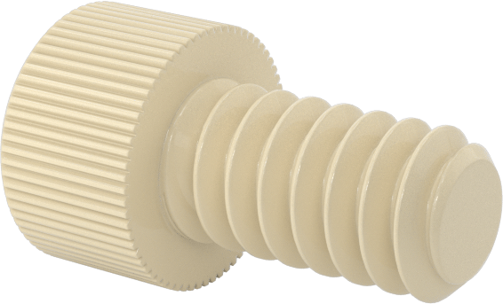Cam Dolgulu Naylon Soket Başlı Vidalar, 6-32 Diş Boyutu, 1/4" Uzunluk, Krem