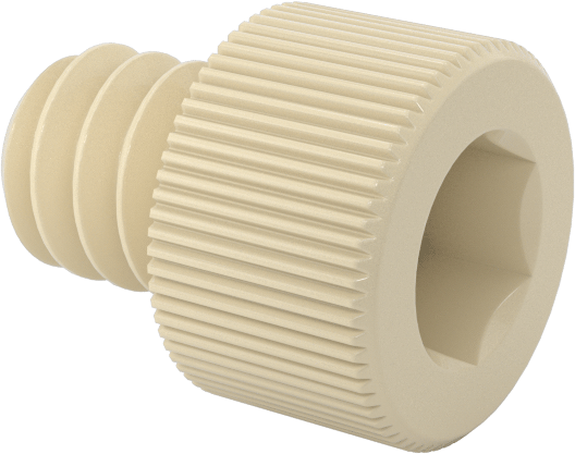 Cam Dolgulu Naylon Soket Başlı Vidalar, 4-40 Diş Boyutu, 1/8" Uzunluk, Krem