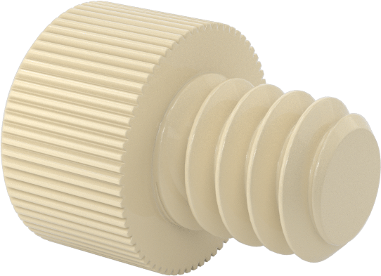 Cam Dolgulu Naylon Soket Başlı Vidalar, 4-40 Diş Boyutu, 1/8" Uzunluk, Krem