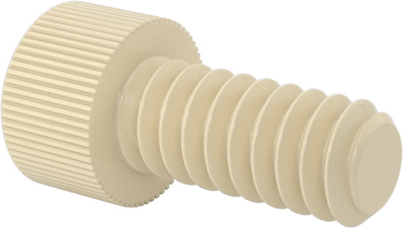 Cam Dolgulu Naylon Soket Başlı Vidalar, 4-40 Diş Boyutu, 1/4" Uzunluk, Krem
